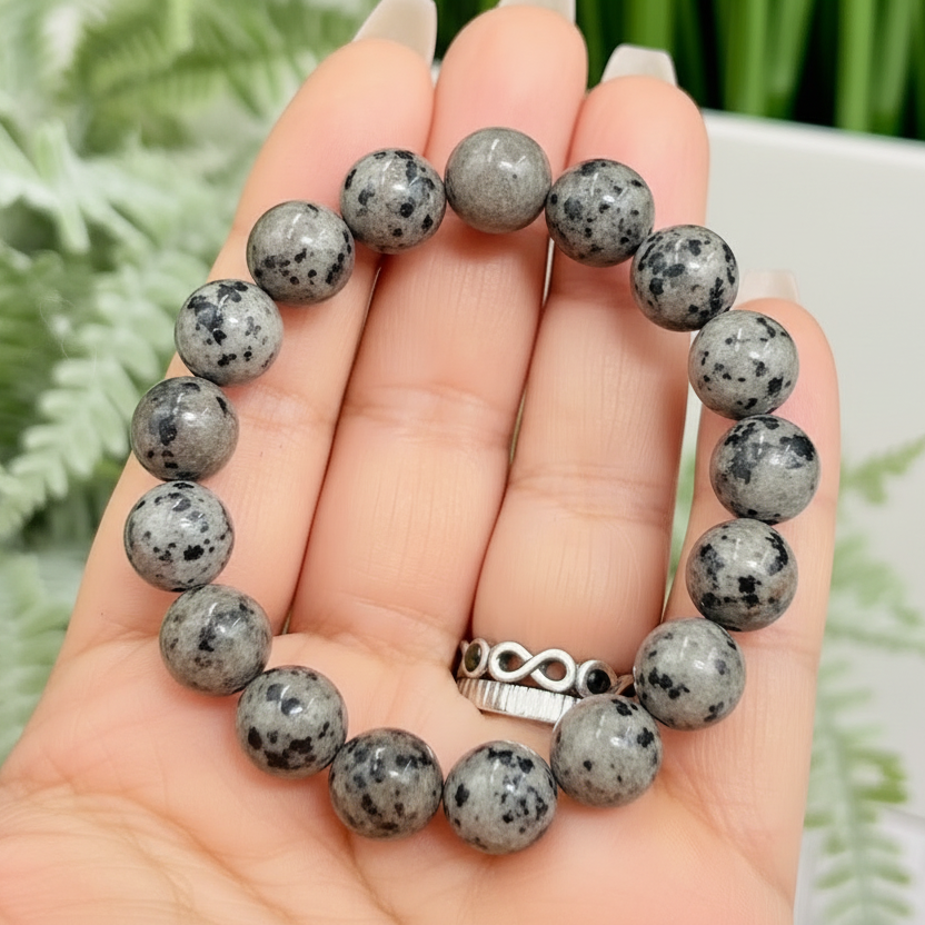 Yooperlite Bracelet Elastic Gemstone Jewellery UV Reactive Crystals 9mm Beads 16cm