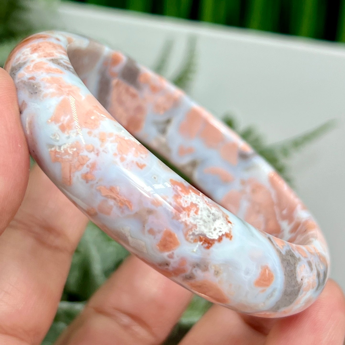 Pink Cotton Candy Druzy Agate Bangle Crystal Jewellery Gemstone 59mm