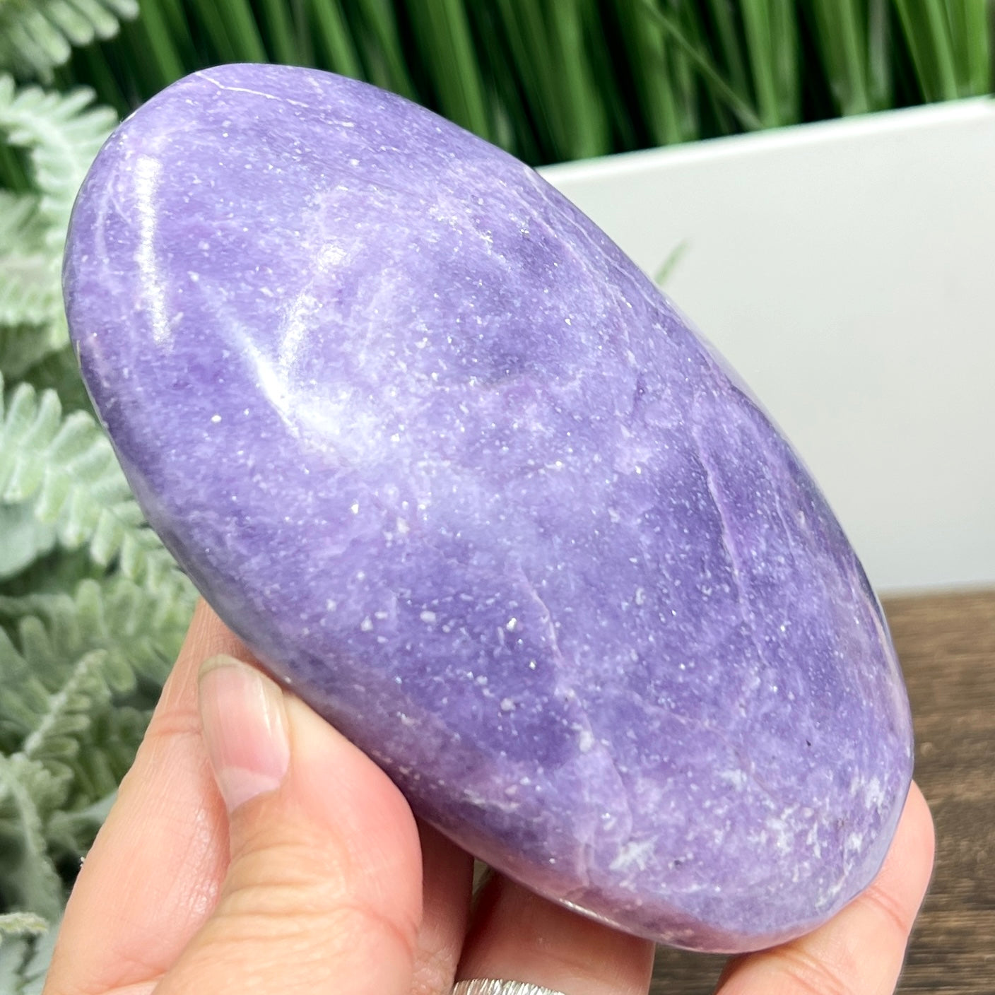 Lepidolite Purple Mica Extra Large Palm Stone Meditation Crystal 500g