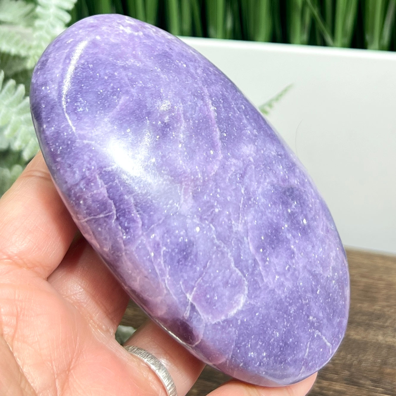 Lepidolite Purple Mica Extra Large Palm Stone Meditation Crystal 500g
