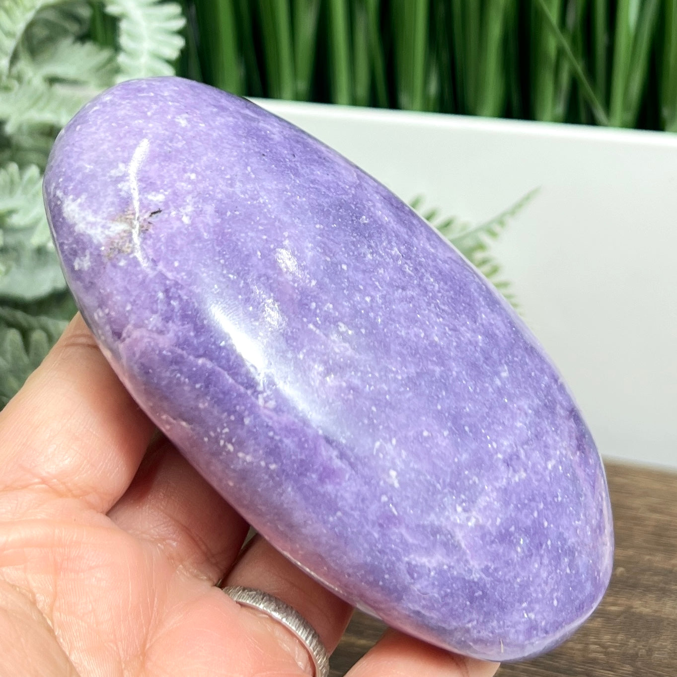 Lepidolite Purple Mica Extra Large Palm Stone Meditation Crystal 500g