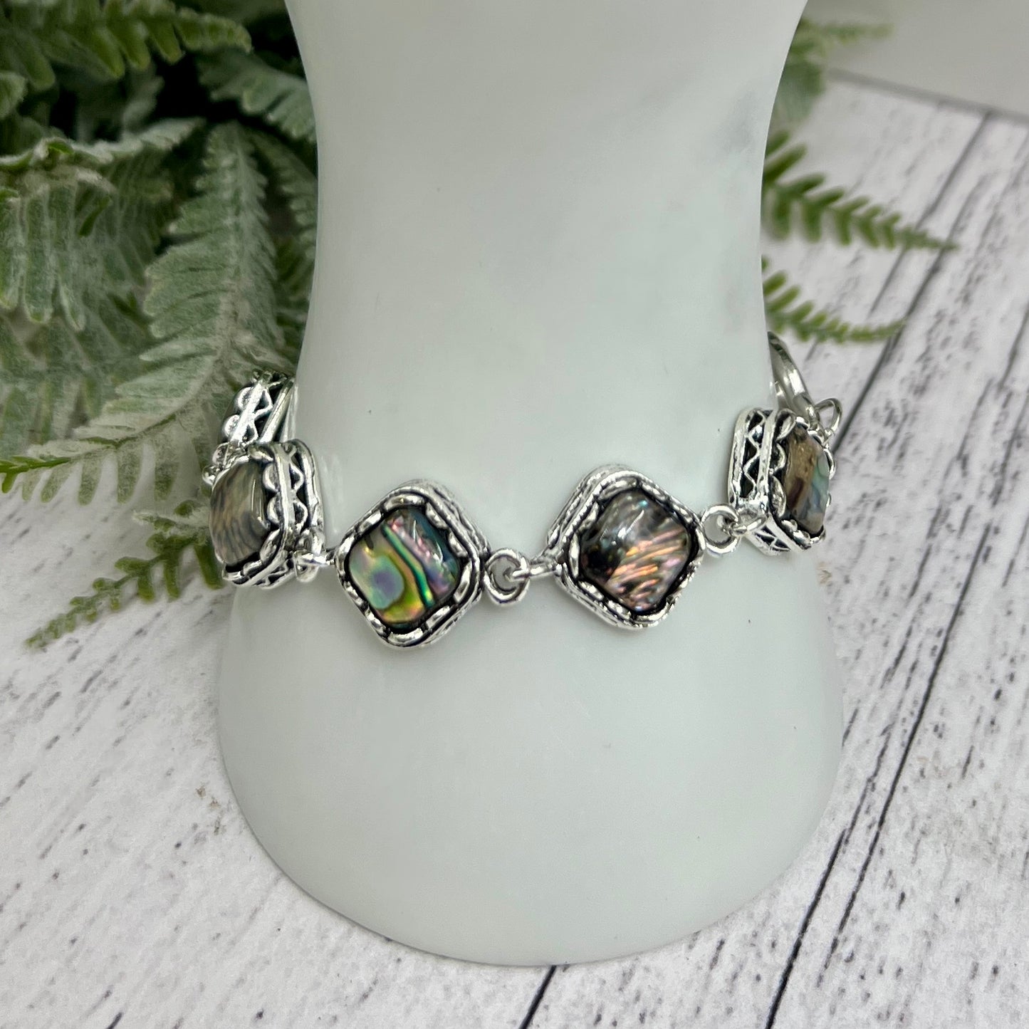 Abalone Shell Bracelet Wearable Crystals Gemstones 18.5cm-20.5cm