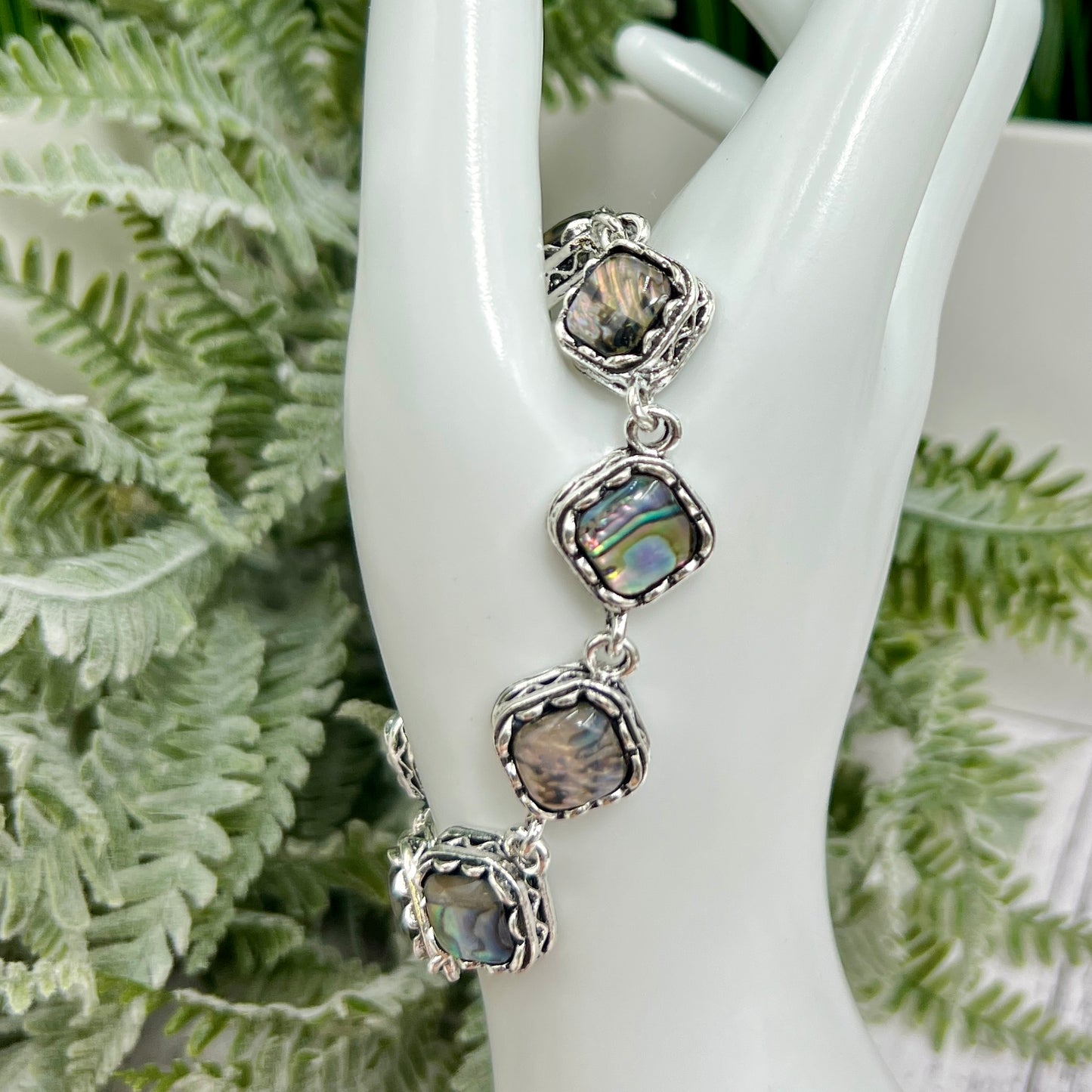 Abalone Shell Bracelet Wearable Crystals Gemstones 18.5cm-20.5cm