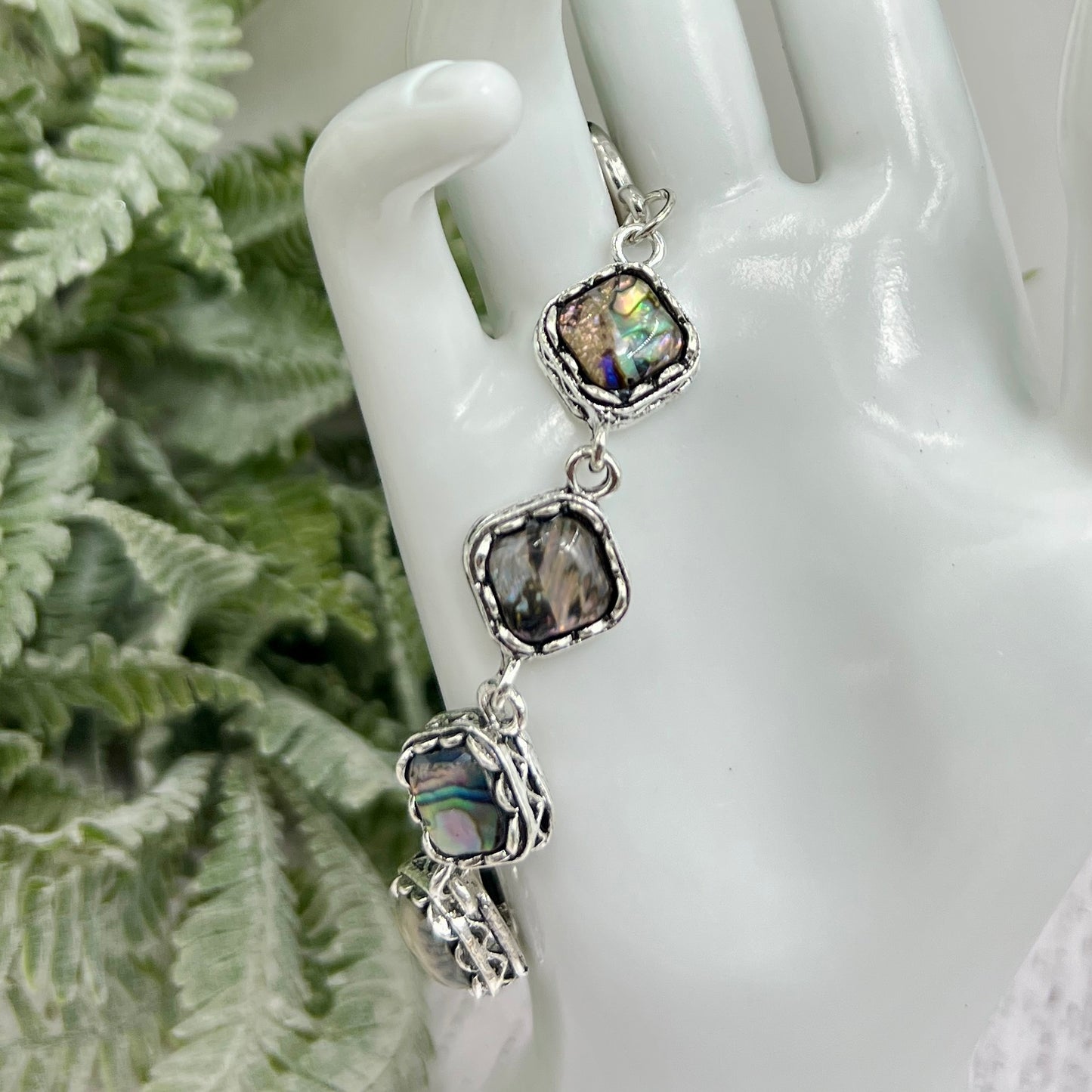 Abalone Shell Bracelet Wearable Crystals Gemstones 18.5cm-20.5cm