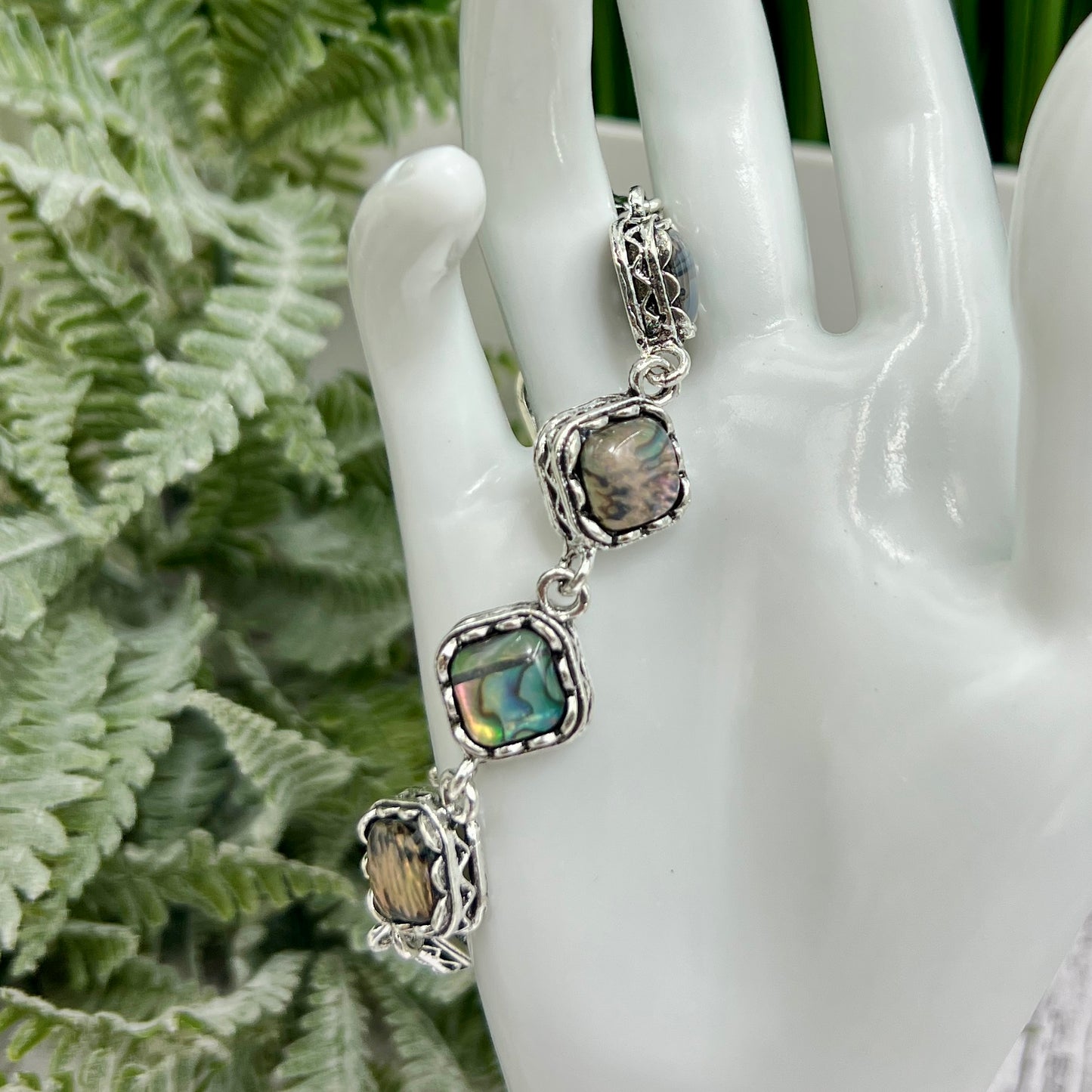 Abalone Shell Bracelet Wearable Crystals Gemstones 18.5cm-20.5cm
