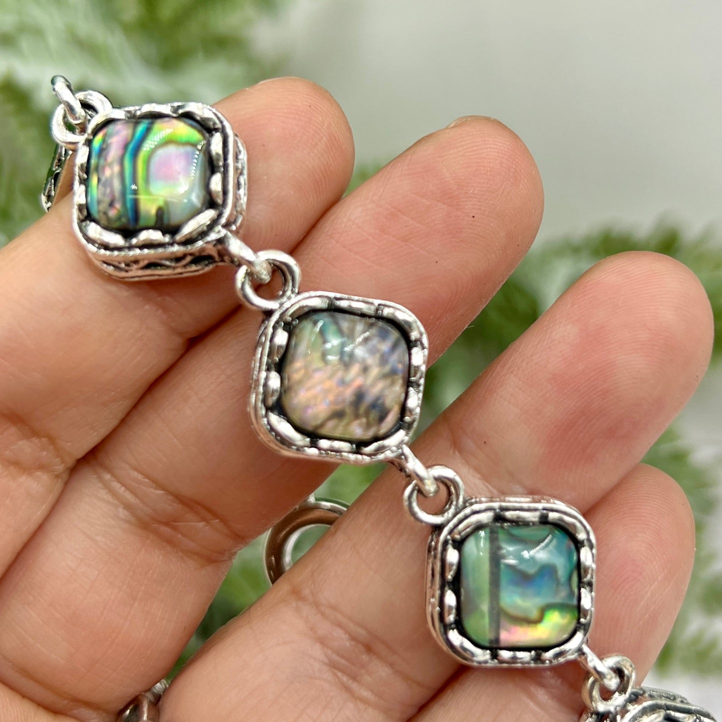 Abalone Shell Bracelet Wearable Crystals Gemstones 18.5cm-20.5cm