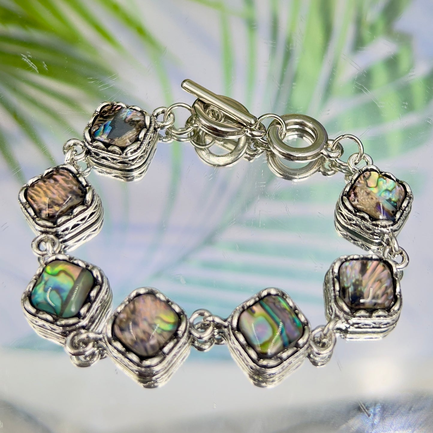 Abalone Shell Bracelet Wearable Crystals Gemstones 18.5cm-20.5cm