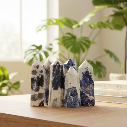 Blue Sodalite Points Tower Crystal Generators YOU CHOOSE