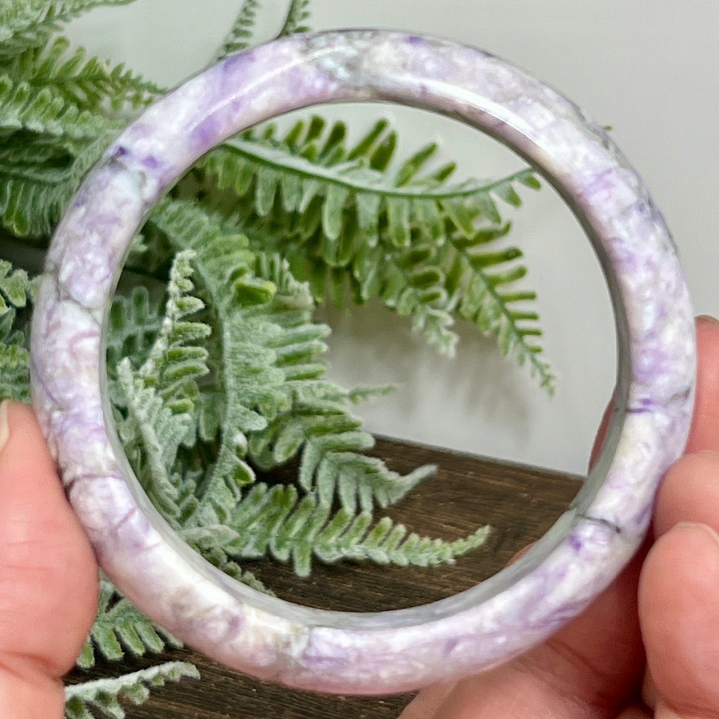 Purple Jade Bangle Crystal Jewellery Healing Gemstone 59mm Diameter