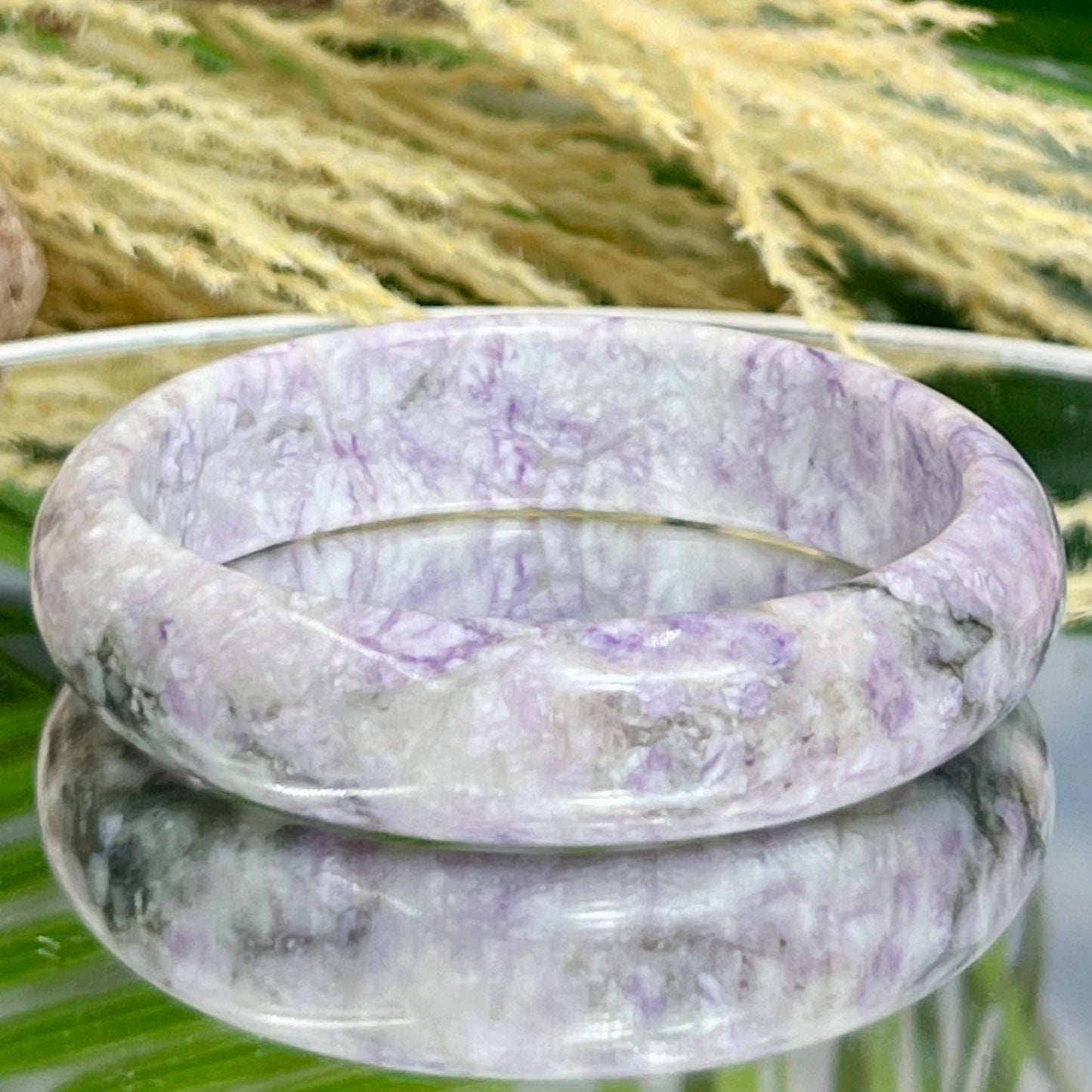 Purple Jade Bangle Crystal Jewellery Healing Gemstone 62mm Diameter