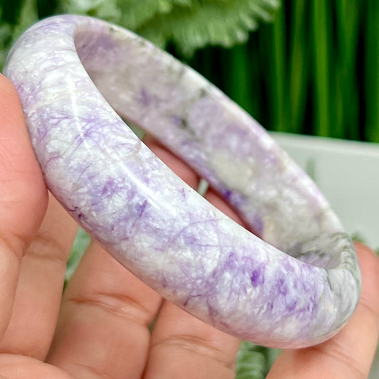 Purple Jade Bangle Crystal Jewellery Healing Gemstone 62mm Diameter
