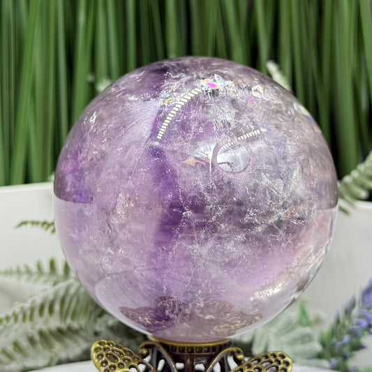 Amethyst Quartz Sphere Natural Stone for Spirituality High Quality Crystal Ball 621g 76mm