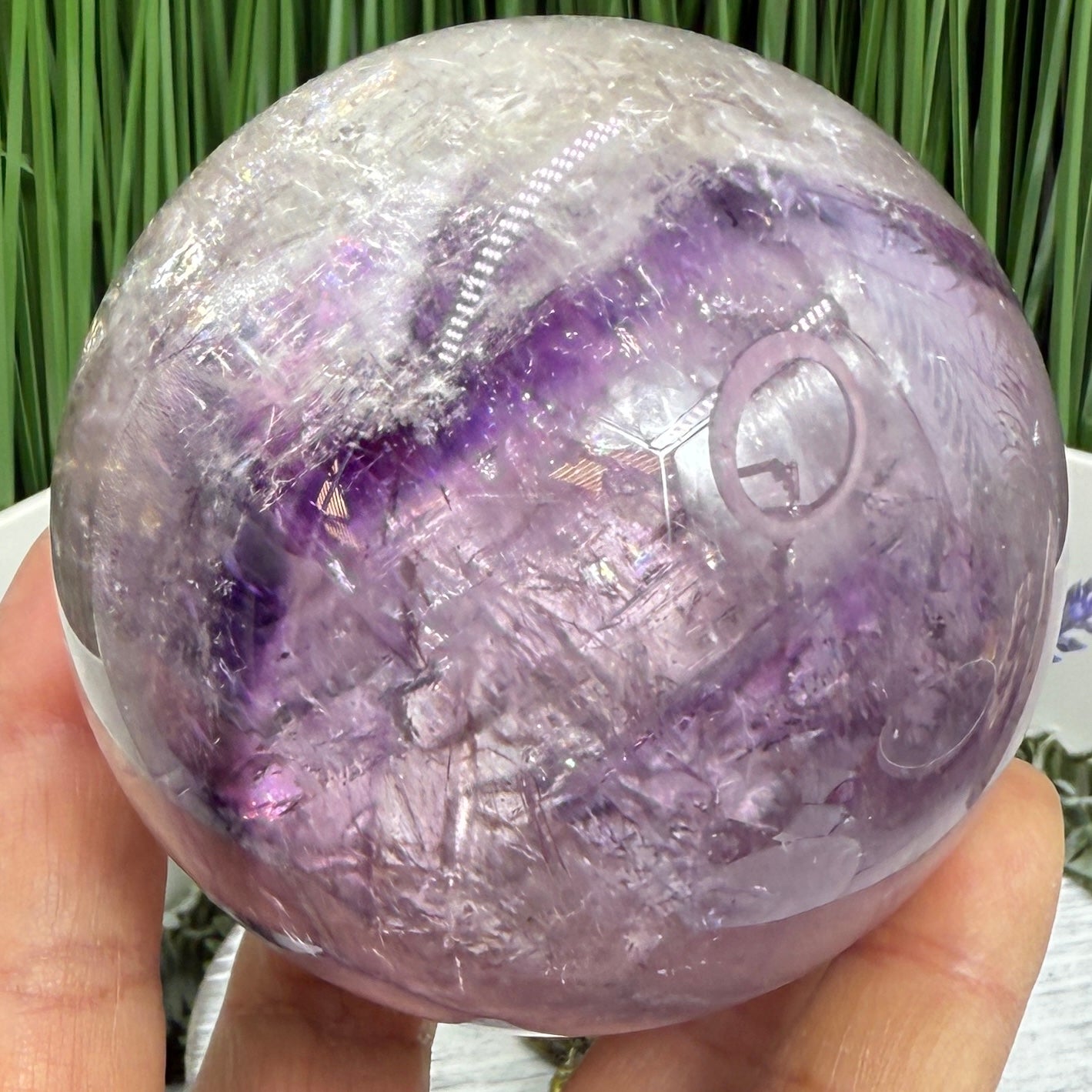 Amethyst Quartz Sphere Natural Stone for Spirituality High Quality Crystal Ball 621g 76mm