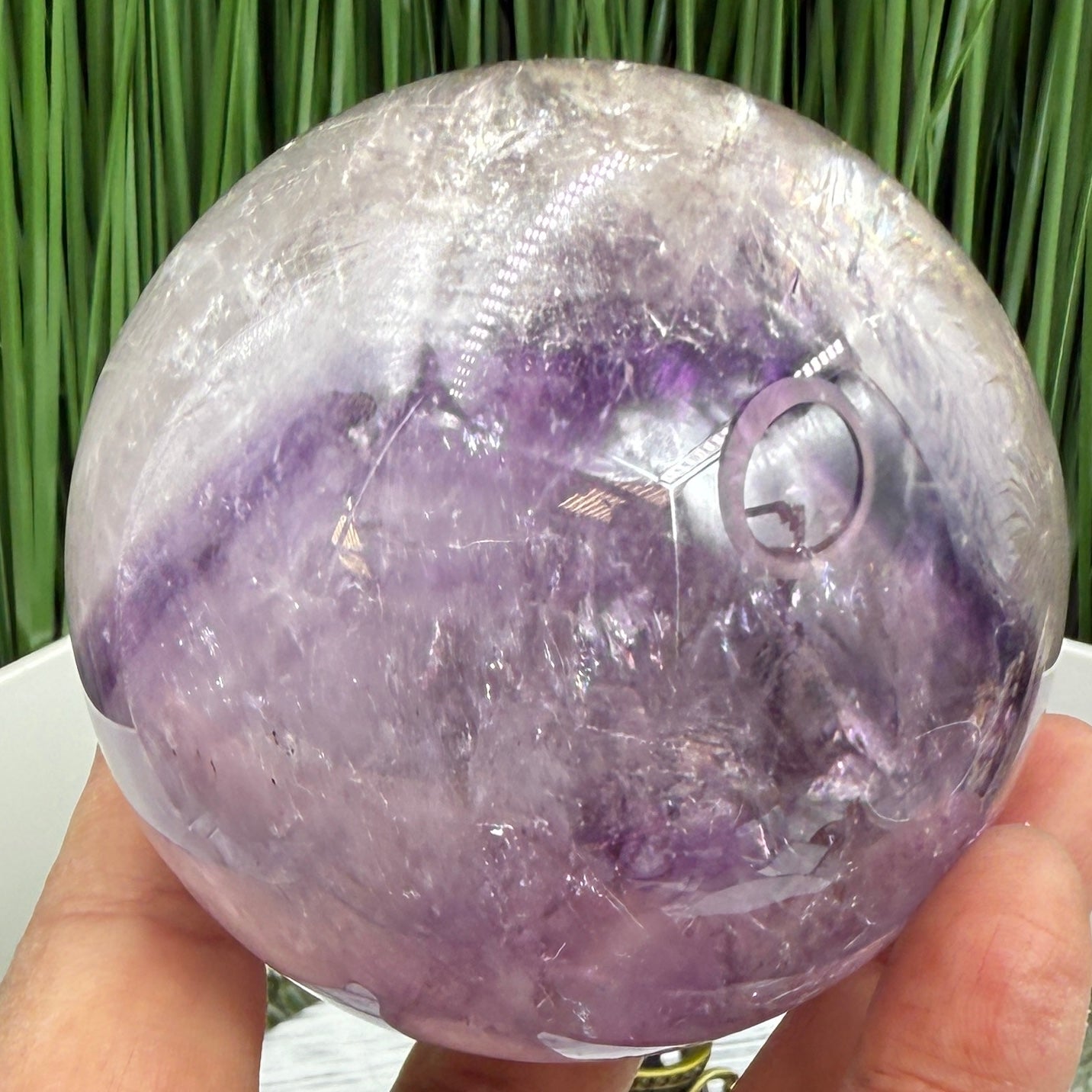 Amethyst Quartz Sphere Natural Stone for Spirituality High Quality Crystal Ball 621g 76mm