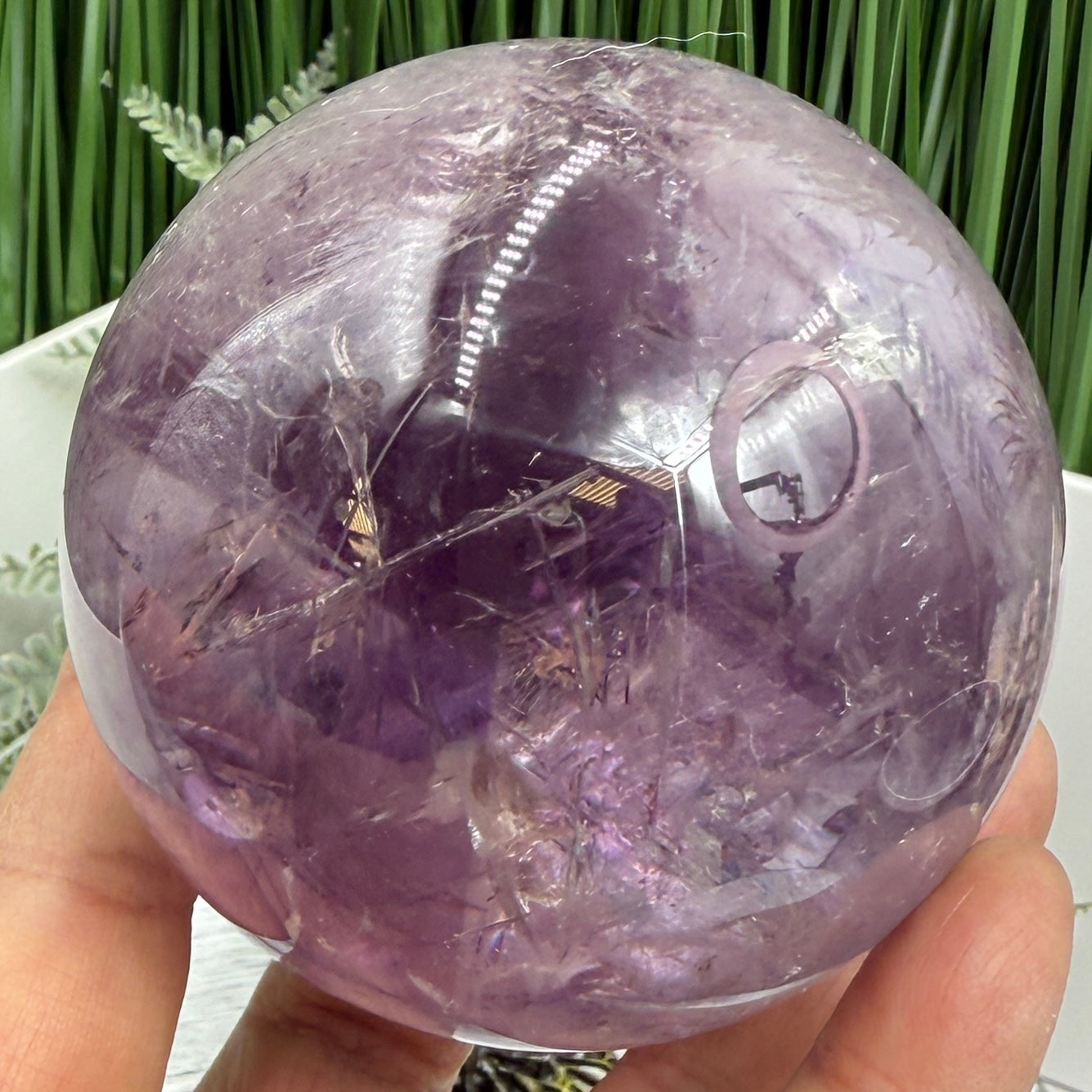 Amethyst Quartz Sphere Natural Stone for Spirituality High Quality Crystal Ball 621g 76mm