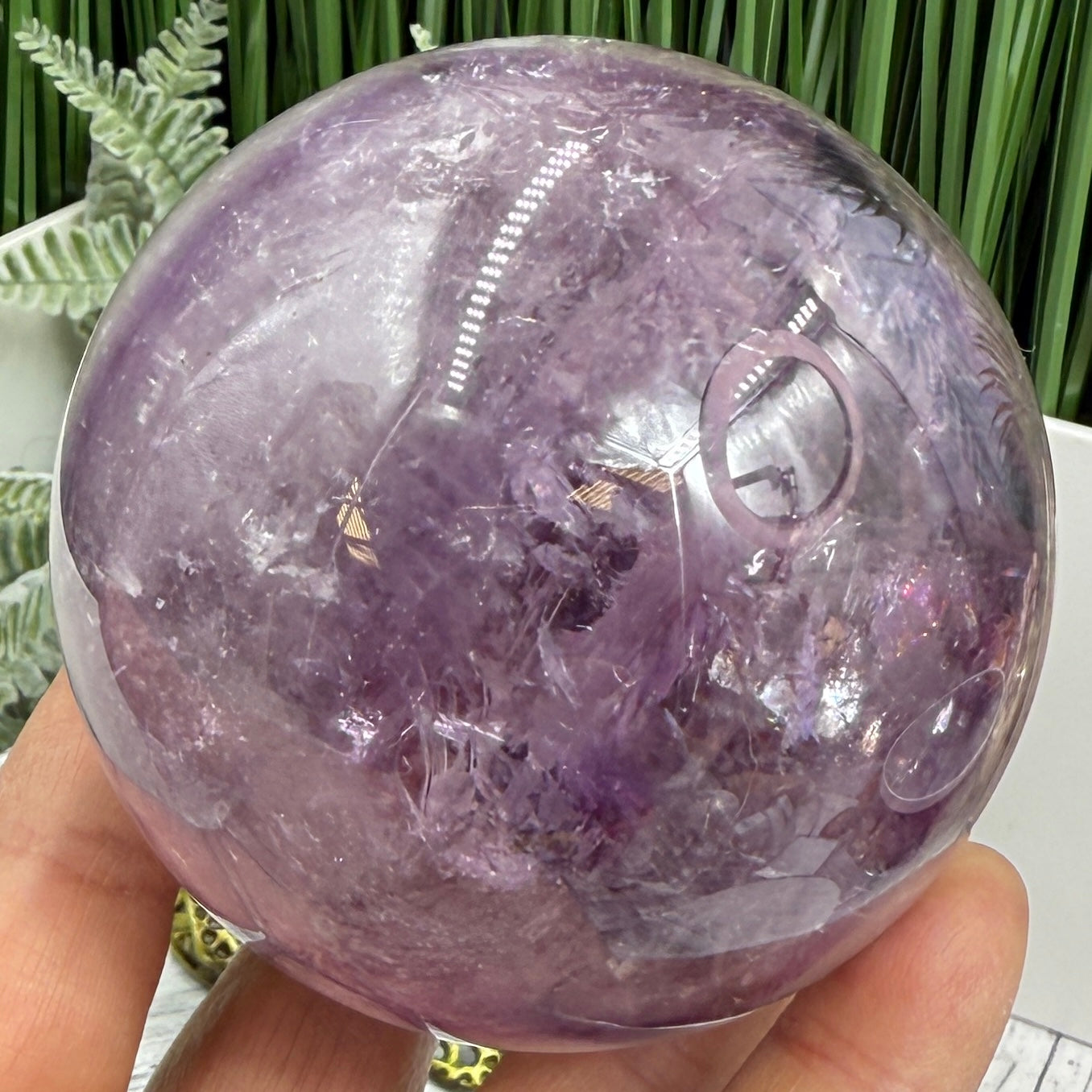 Amethyst Quartz Sphere Natural Stone for Spirituality High Quality Crystal Ball 621g 76mm