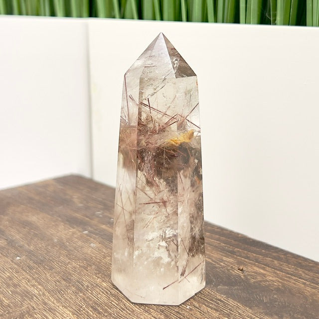 Rutilated Quartz Tower Crystal Generator 164g 104mm