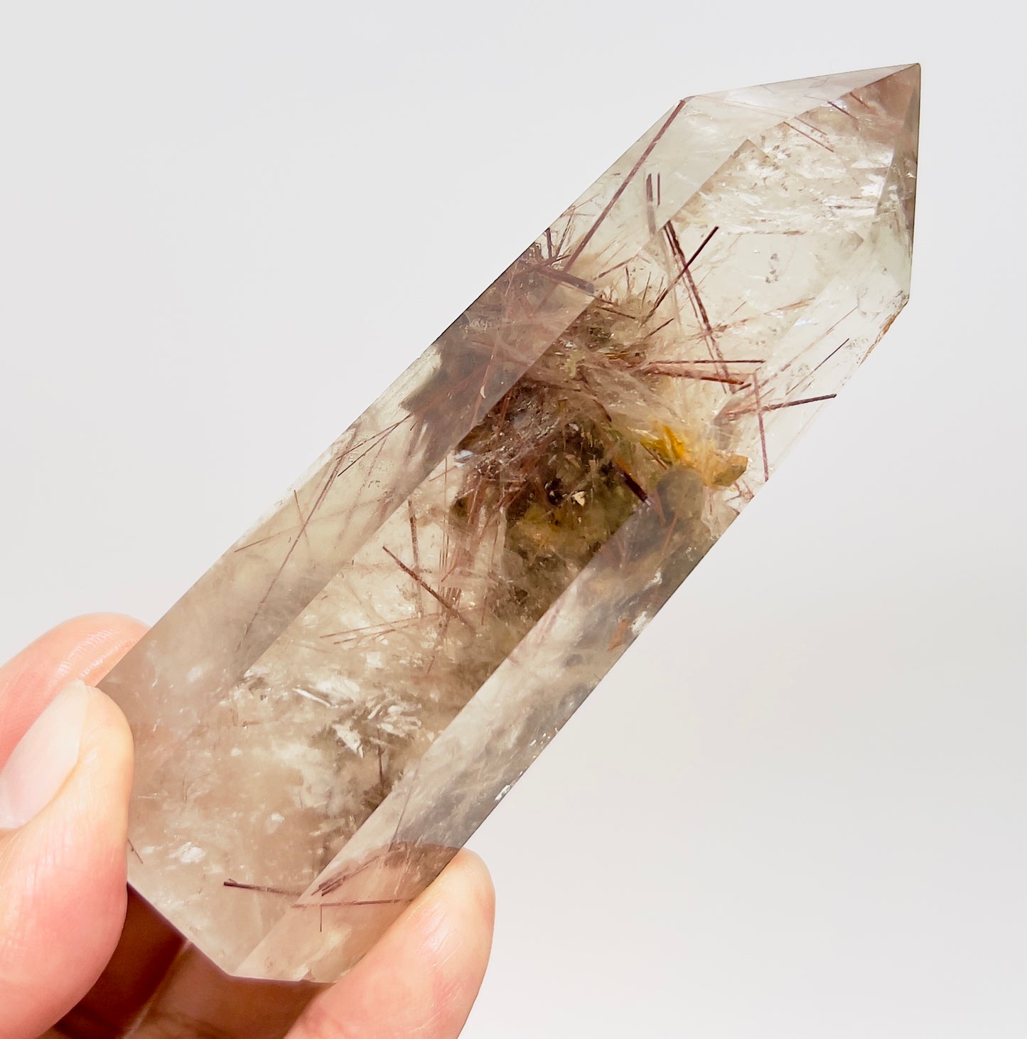 Rutilated Quartz Tower Crystal Generator 164g 104mm