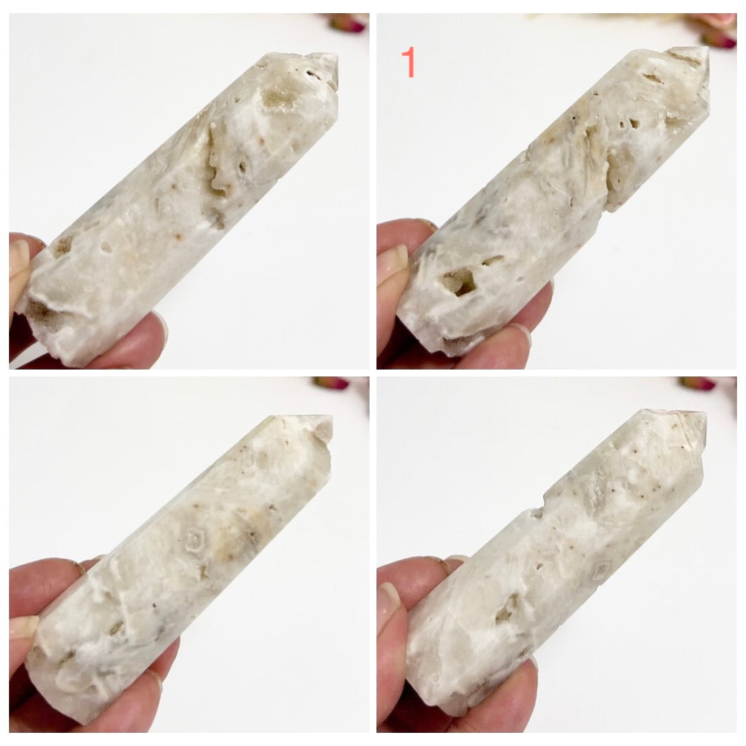 Druzy White Agate Points Towers Crystals YOU CHOOSE