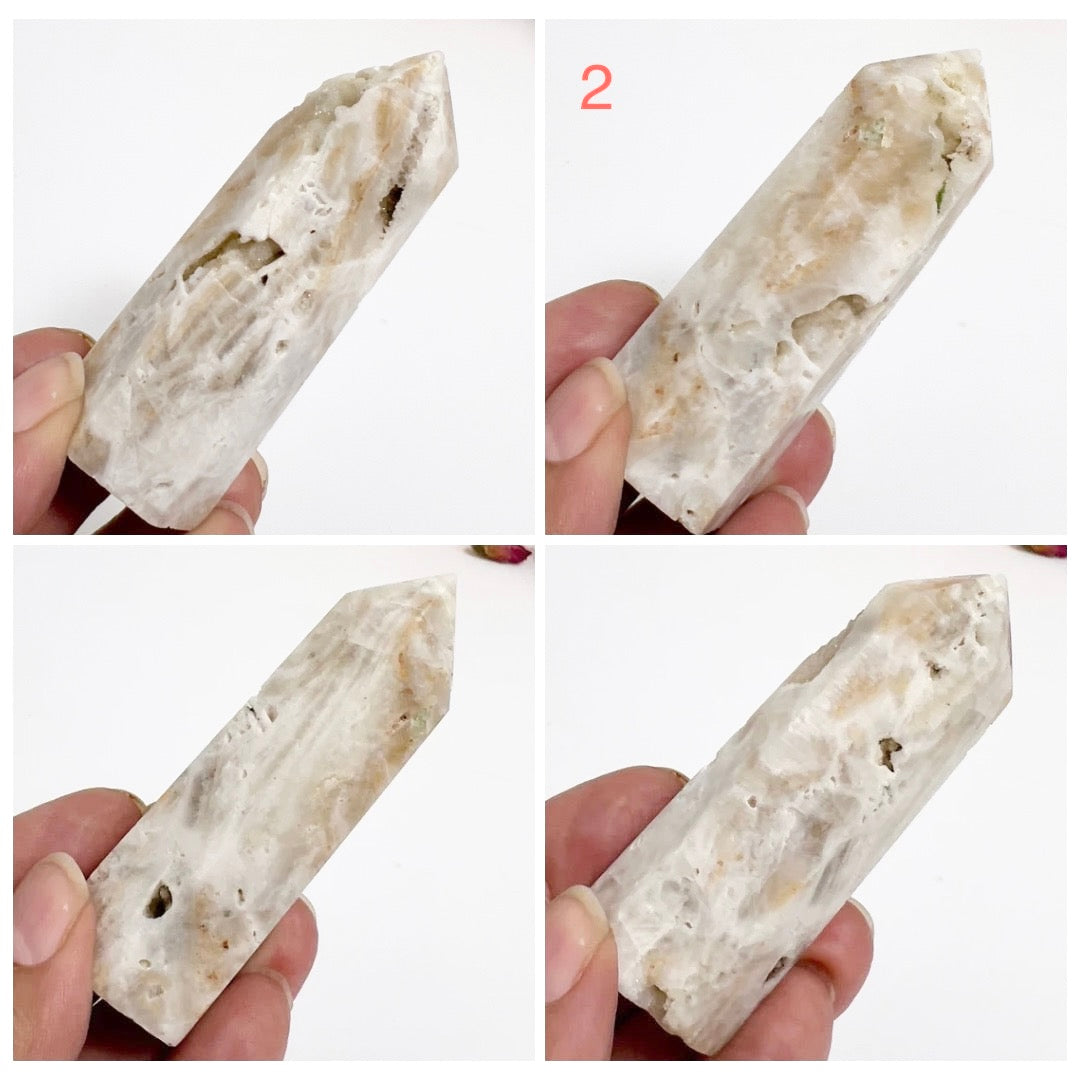 Druzy White Agate Points Towers Crystals YOU CHOOSE