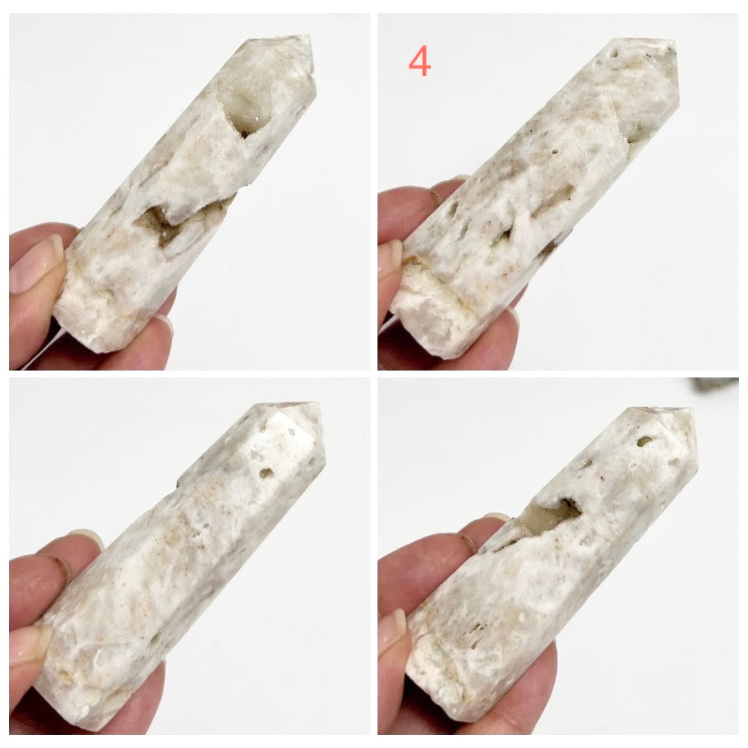 Druzy White Agate Points Towers Crystals YOU CHOOSE