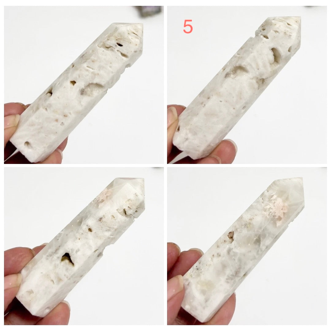 Druzy White Agate Points Towers Crystals YOU CHOOSE