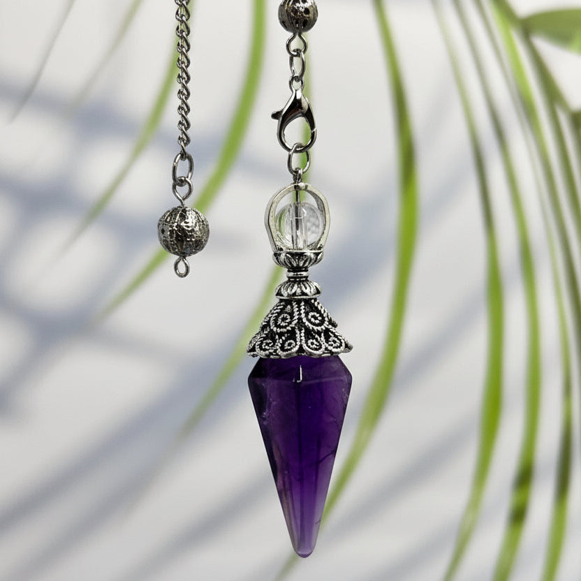 Crystal Pendulums Clear Rose Quartz Amethyst Gemstone Divination Manifestation