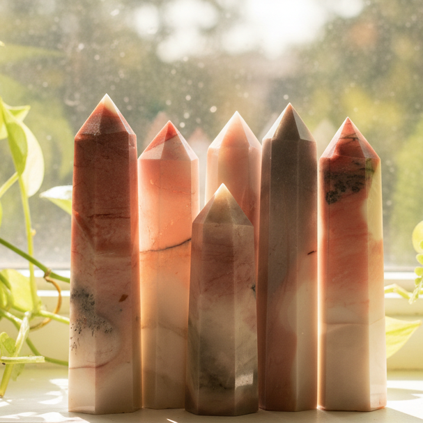 Mookaite Jasper Points Towers Australian Gemstone Crystals YOU CHOOSE