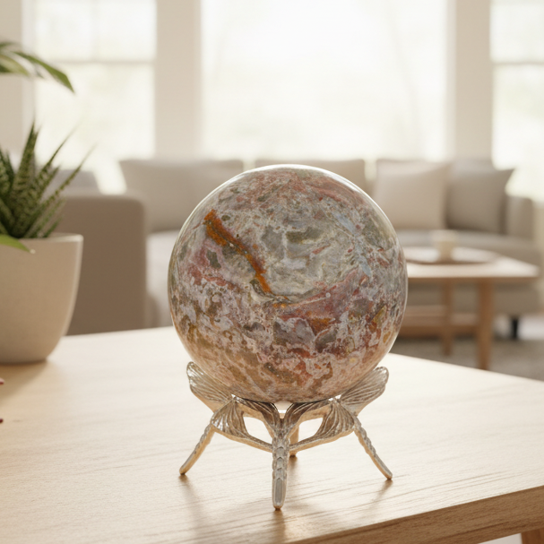 Ocean Sea Jasper Sphere Crystal Ball 754g 83mm Diameter