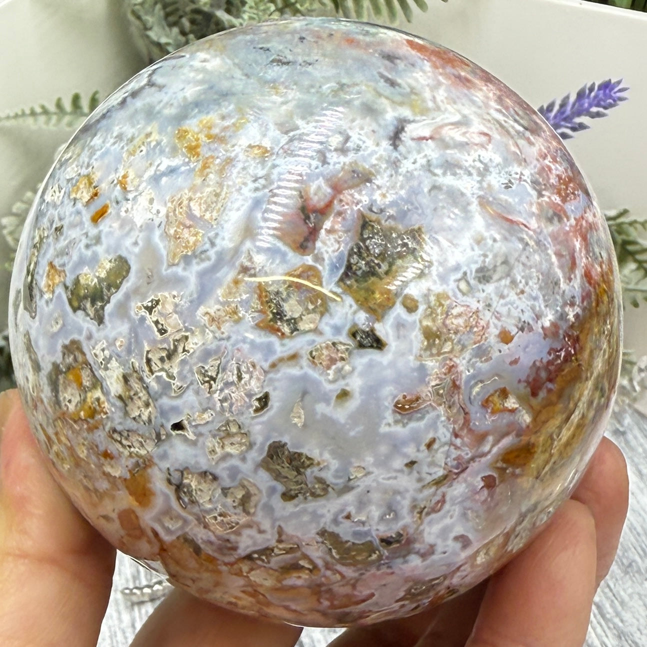 Ocean Sea Jasper Sphere Crystal Ball 754g 83mm Diameter