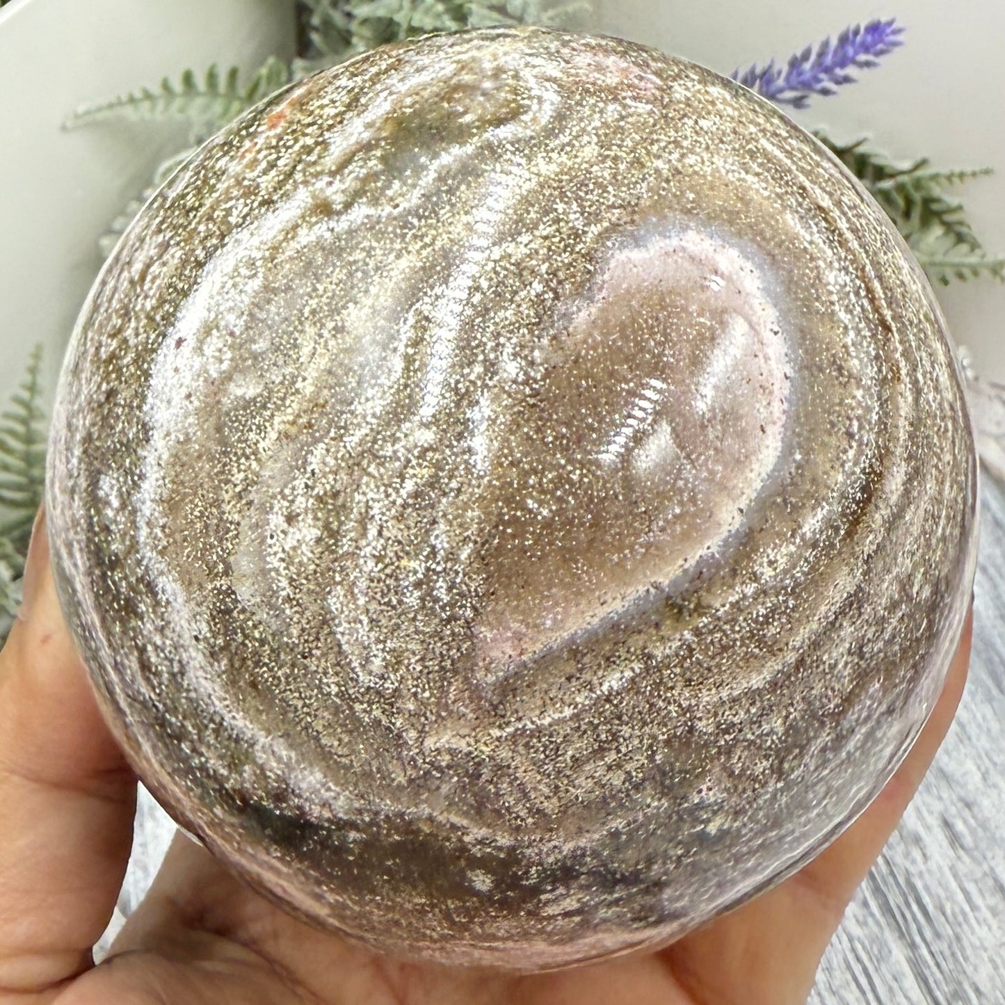 Ocean Sea Jasper Sphere Crystal Ball 1042g 92mm Diameter