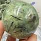 Prehnite with Epidote Sphere Healing Crystal Ball 267g 56mm