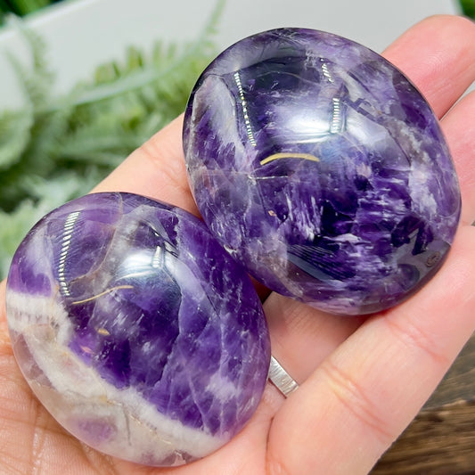 Chevron Dream Amethyst Palm Stones Worry Crystals YOU CHOOSE