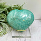Amazonite Flashy Heart Large With Stand Crystal Carving 396g