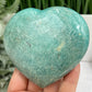 Amazonite Flashy Heart Large With Stand Crystal Carving 396g