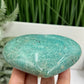 Amazonite Flashy Heart Large With Stand Crystal Carving 396g