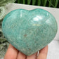 Amazonite Flashy Heart Large With Stand Crystal Carving 396g