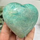 Amazonite Heart Large With Stand Crystal Carving 356g