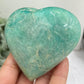 Amazonite Heart Large With Stand Crystal Carving 356g