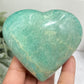 Amazonite Heart Large With Stand Crystal Carving 356g