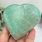 Amazonite Heart Large With Stand Crystal Carving 356g