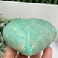 Amazonite Heart Large With Stand Crystal Carving 356g