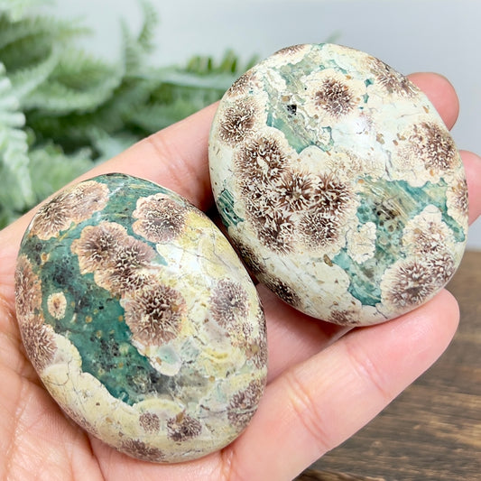 Russian Flower Cherry Blossom Jasper Palm Stone Crystals YOU CHOOSE