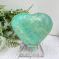 Amazonite Heart Large With Stand Crystal Carving 356g