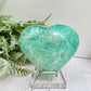 Amazonite Heart Large With Stand Crystal Carving 356g