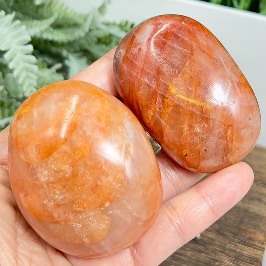 Fire Quartz Hematoid Palm Stones Large Worry Crystals YOU CHOOSE