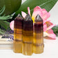 Yellow Purple Fluorite Points Towers Crystal Generators YOU CHOOSE