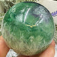 Snowflake Feather Fluorite Sphere Healing Crystal Ball 393g 62mm