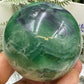 Snowflake Feather Fluorite Sphere Healing Crystal Ball 393g 62mm