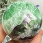 Snowflake Feather Fluorite Sphere Healing Crystal Ball 388g 62mm